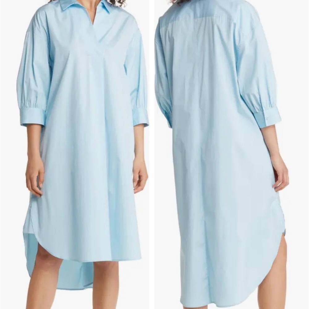 Nordstrom NWT small poplin dress in light blue